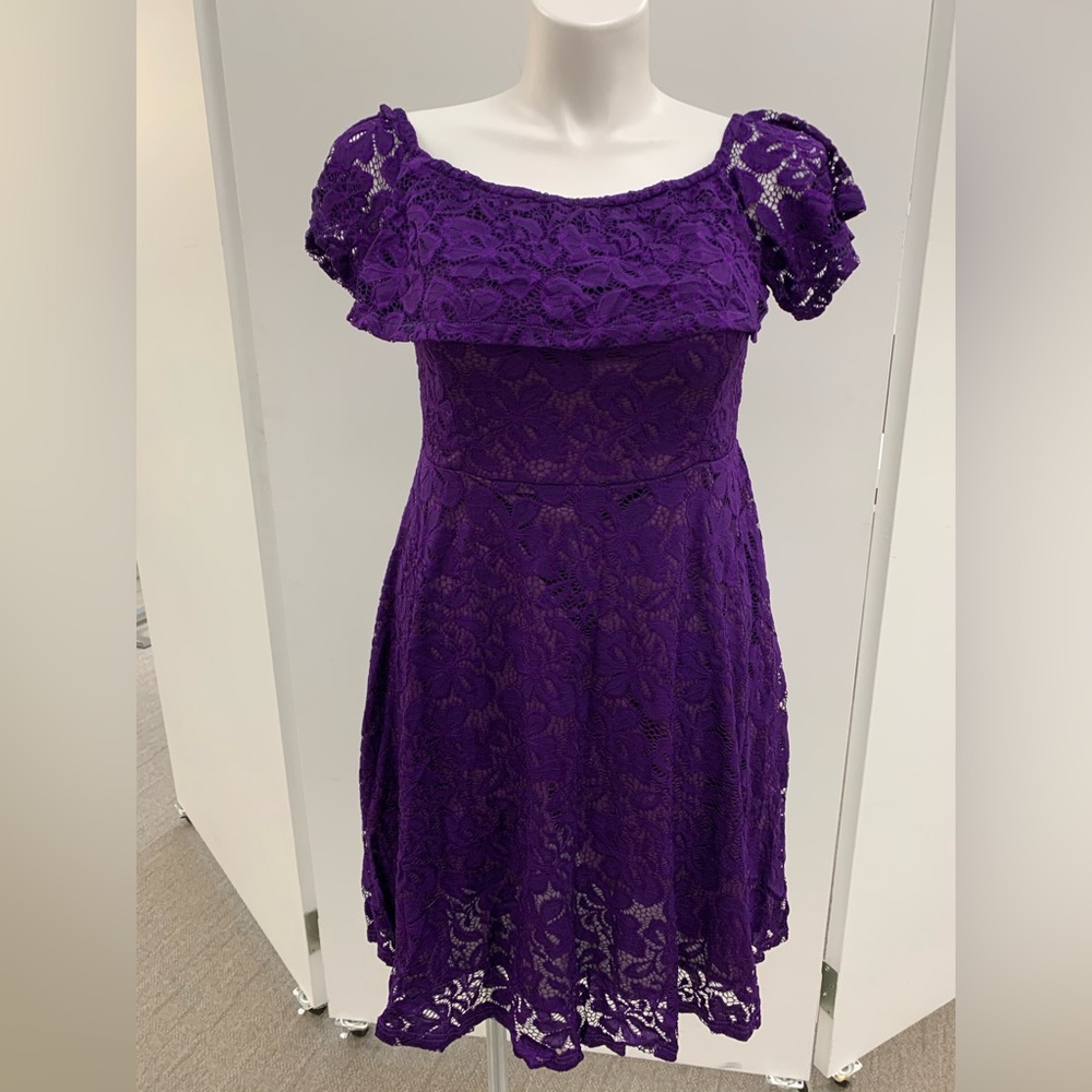 Purple lace dress